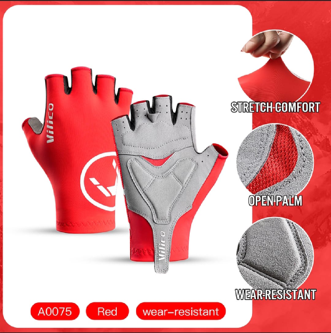 Guante de ciclismo Vilico color rojo.
